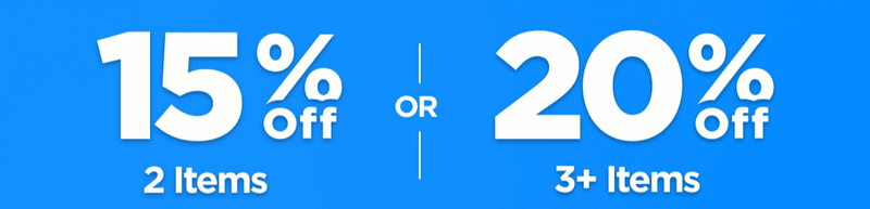 Build Your Best Bundle 15% Off	or	20% Off 2 Items			3+ Items Use code CHILL