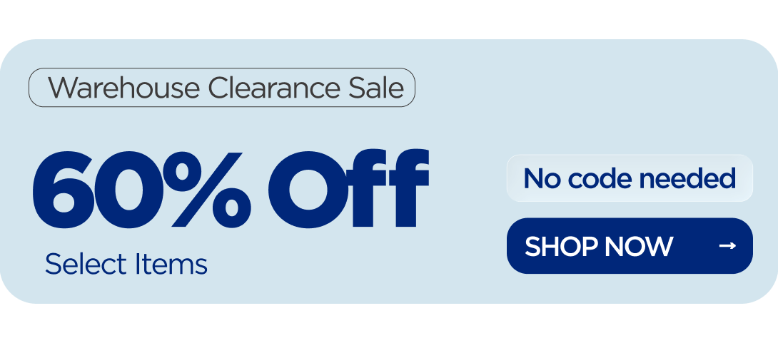 Warehouse Sale 60% OFF  Select Items