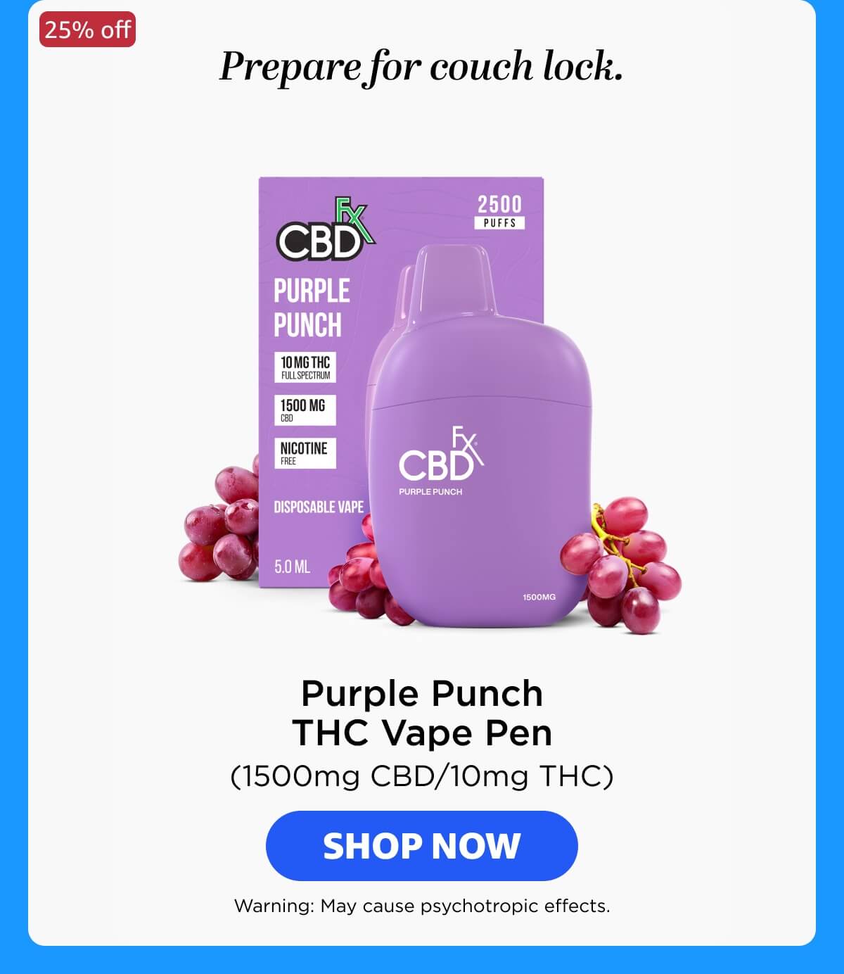 Delta-9 THC Vape Pen: Purple Punch