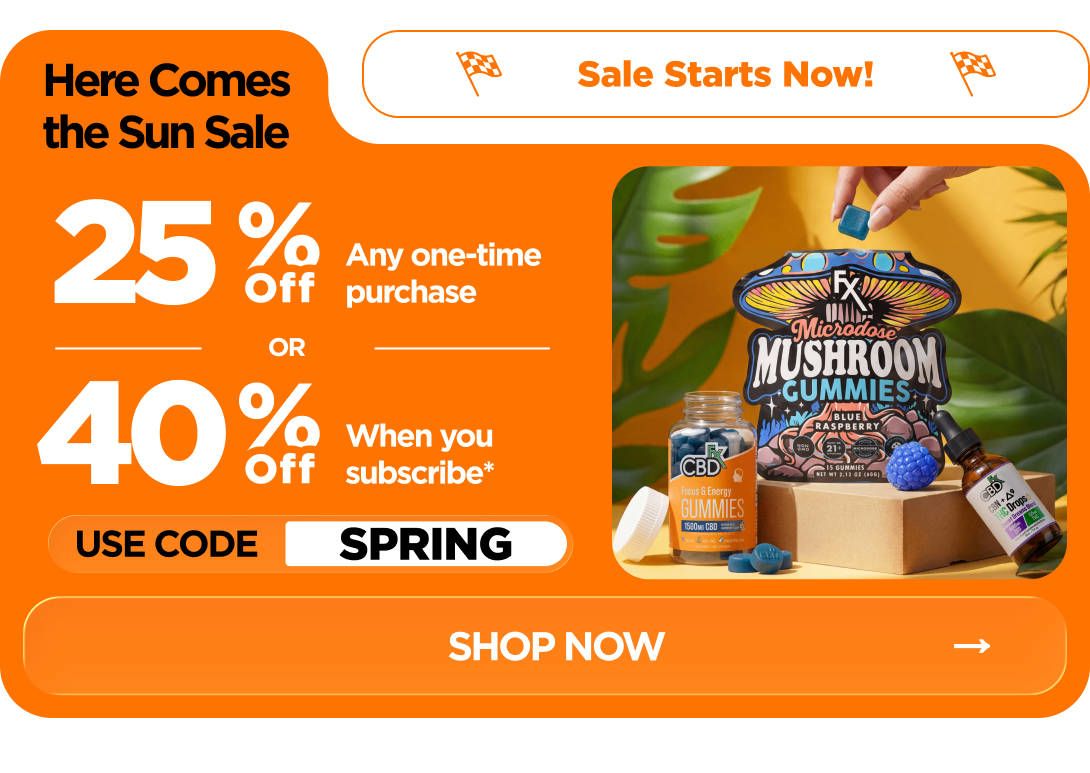 Here Comes the Sun Sale Get 25% OFF Any one-time purchase or Get 40% OFF If you start a subscription* Use code SPRING