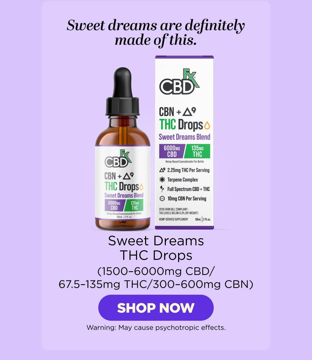 Sweet Dreams Blend THC Drops