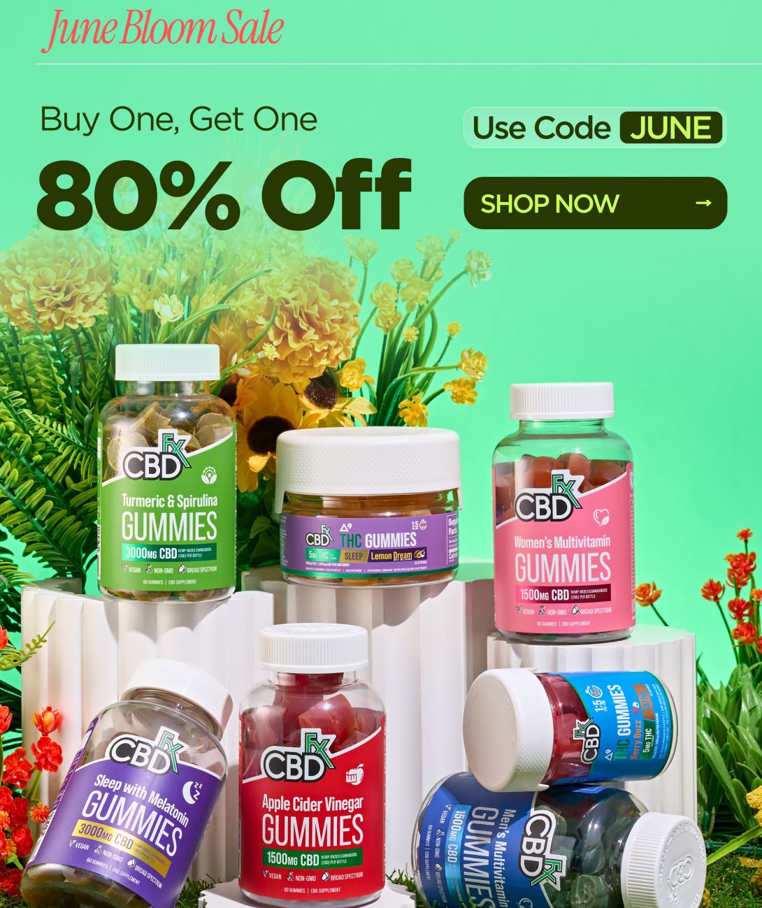  June Bloom Sale Buy One, Get One 80% OFF Use code JUNE