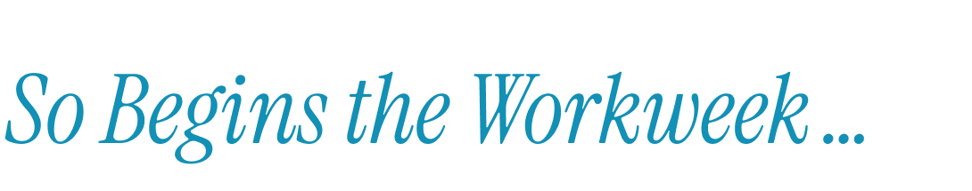 So Begins the Workweek...