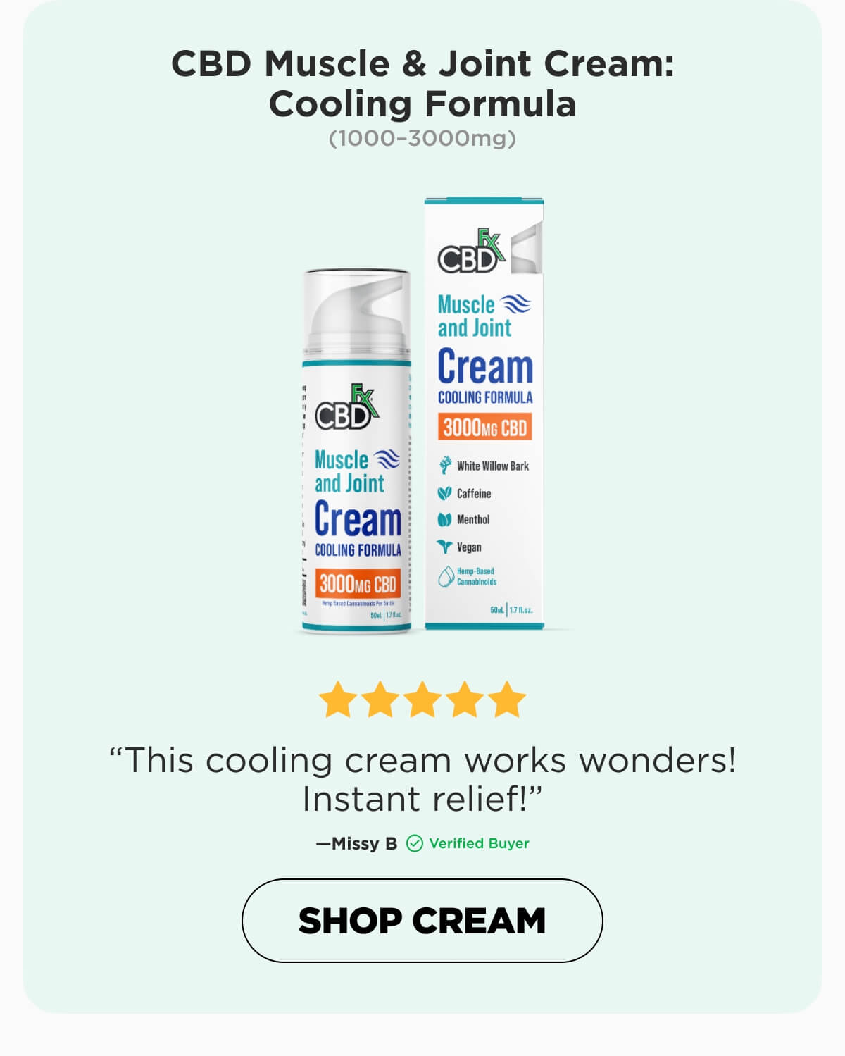Muscle & Joint Cream: Cooling Formula