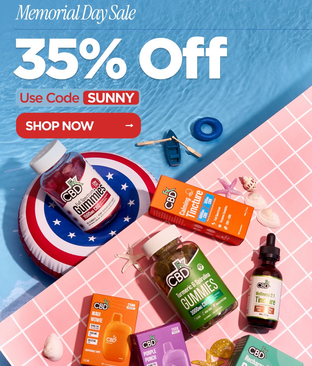 Memorial Day Sale 35% OFF  Use code SUNNY