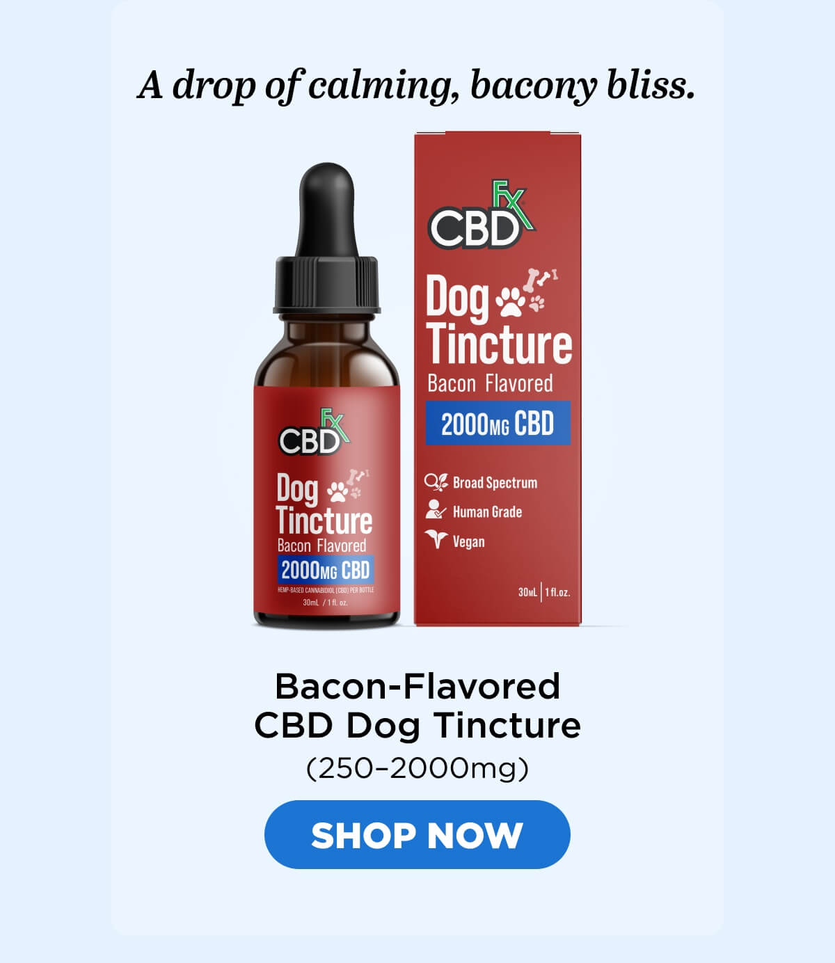 Bacon-Flavored CBD Dog Tincture