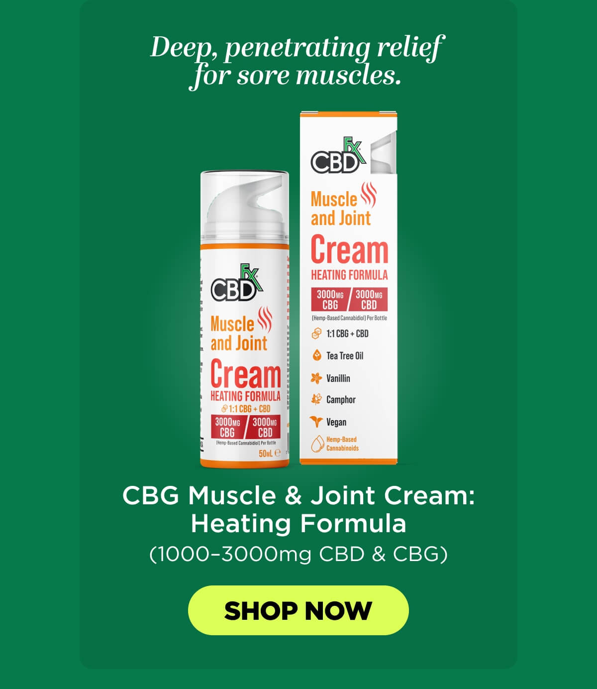 Muscle & Joint Cream: Heating Formula