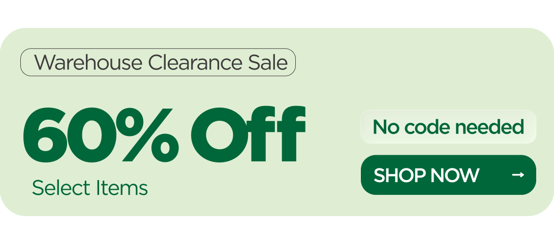 Warehouse Sale 60% OFF  Select Items
