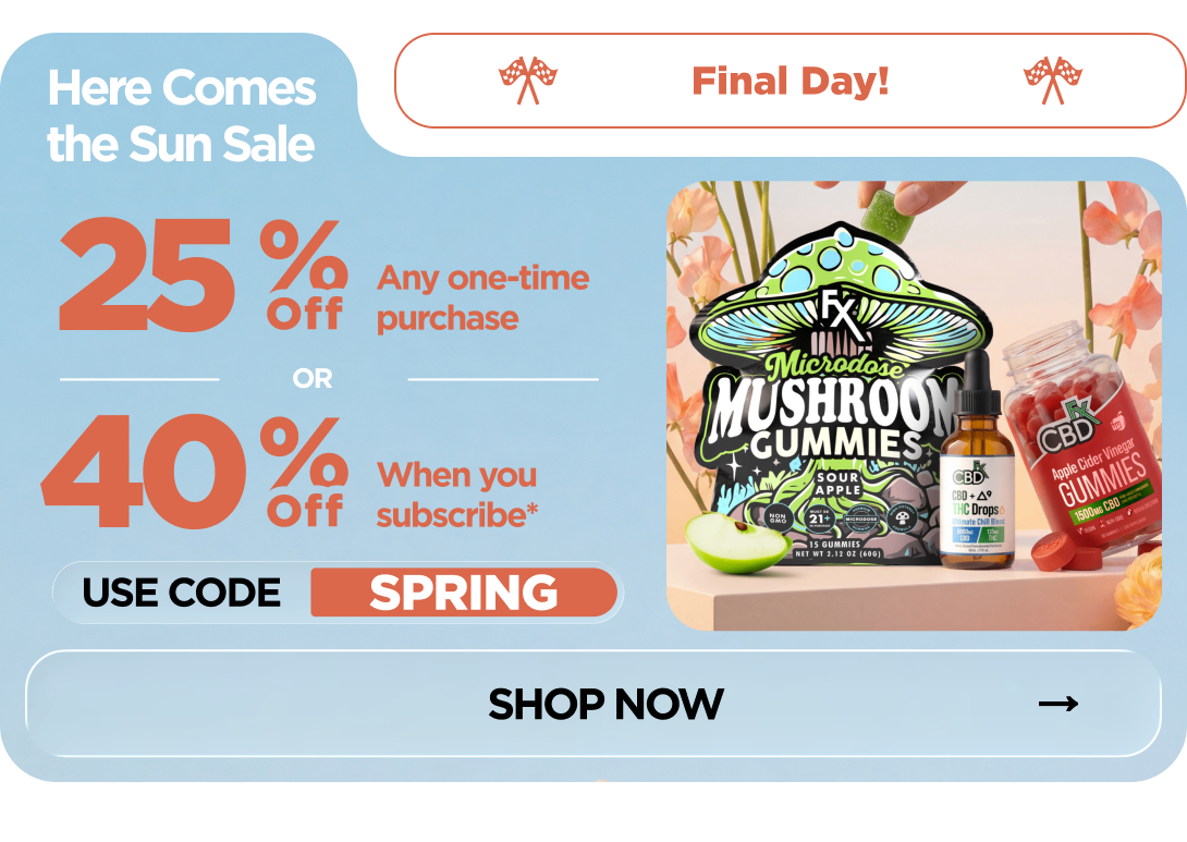Here Comes the Sun Sale Get 25% OFF Any one-time purchase or Get 40% OFF If you start a subscription* Use code SPRING