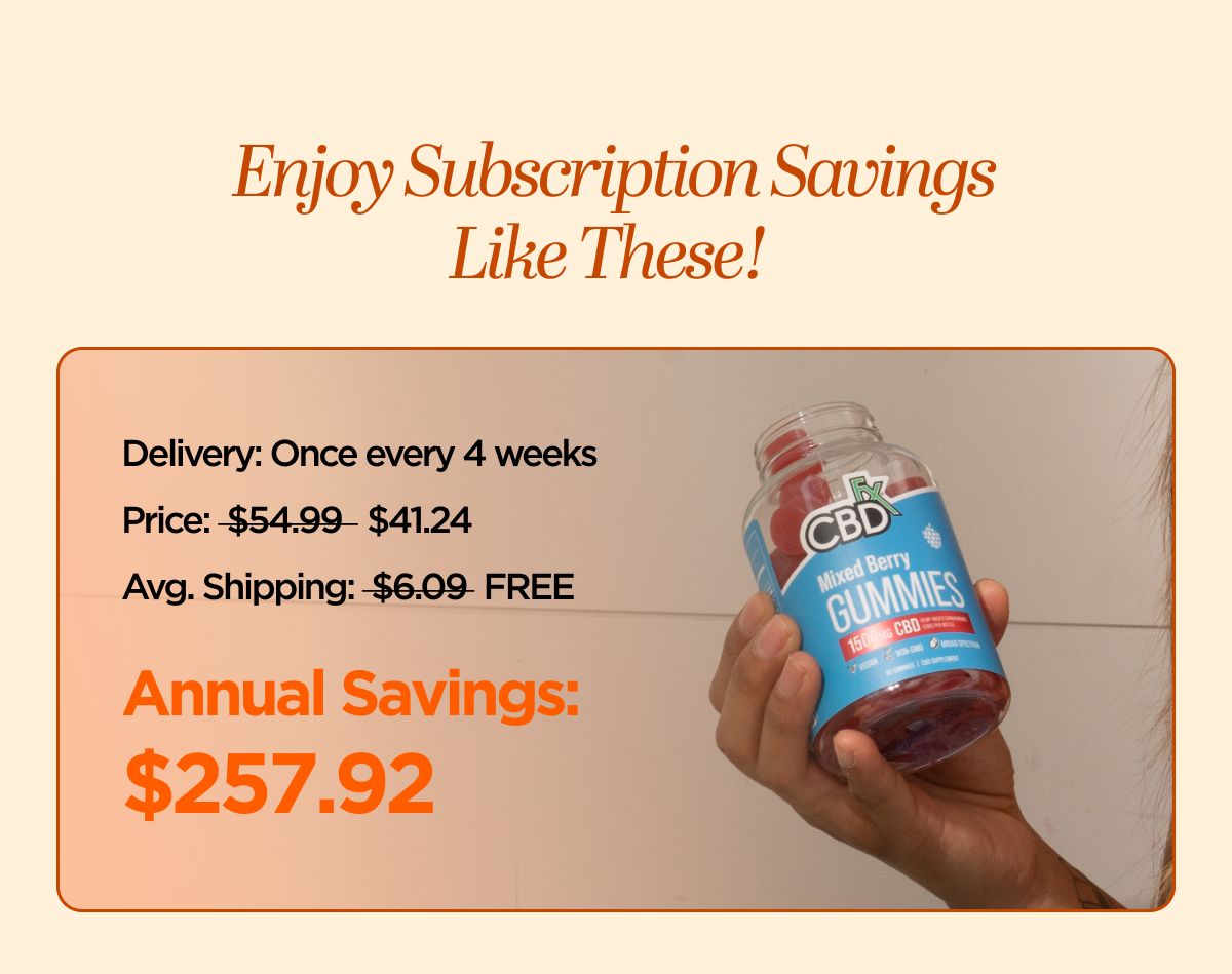 Enjoy Subscription Savings Like These! Original Mixed Berry CBD Gummies