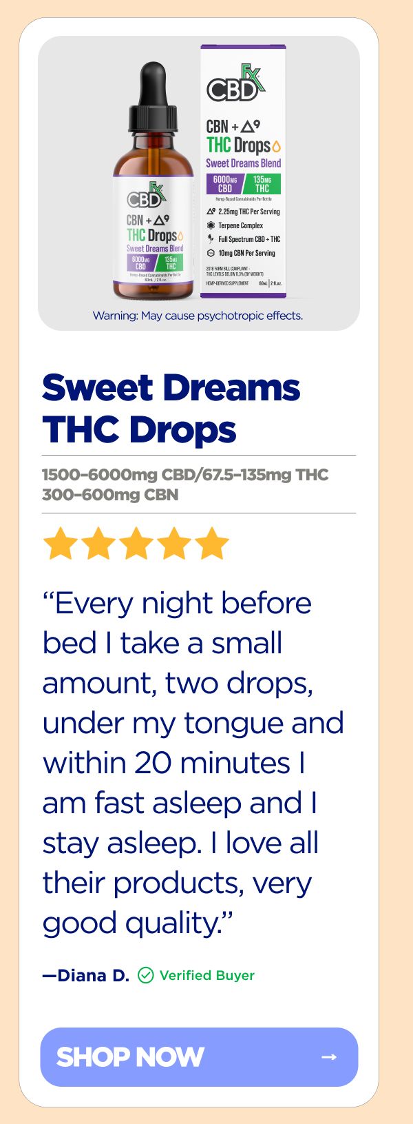 Sweet Dreams Blend THC Drops
