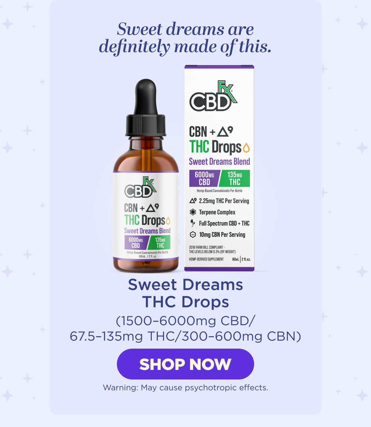 CBN + Delta-9 THC Drops: Sweet Dreams Blend