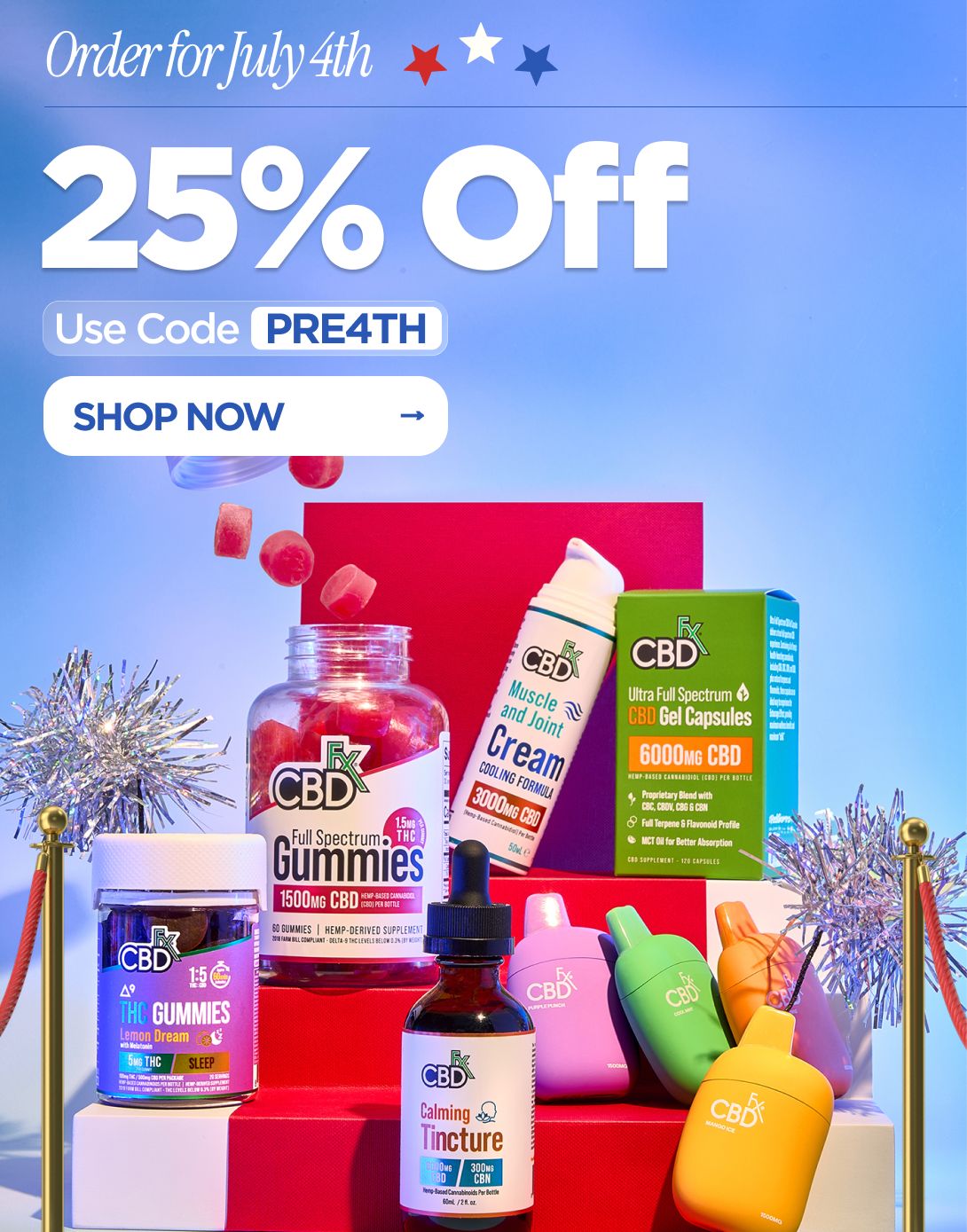 Order for July 4th 25% OFF  Use code PRE4TH