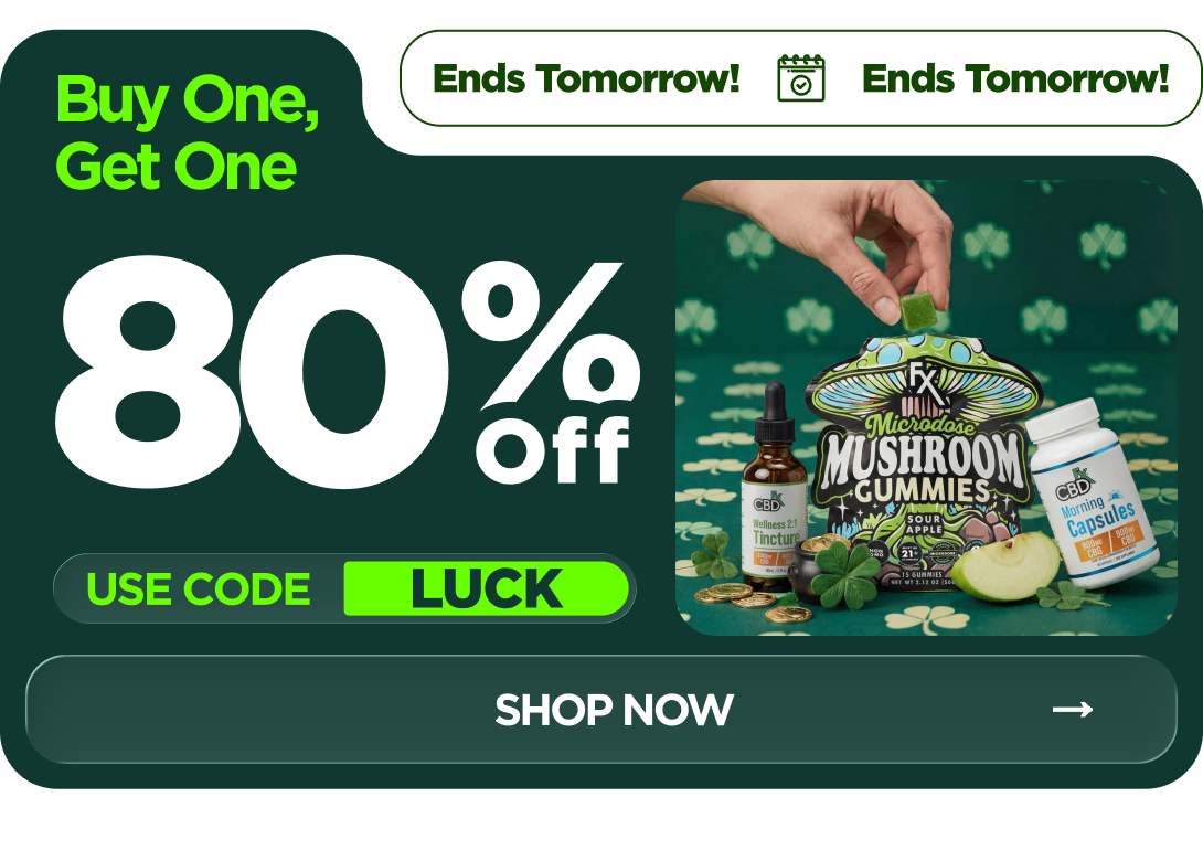 St. Patrick’s Day Sale Buy One, Get One 80% OFF! Use code LUCK