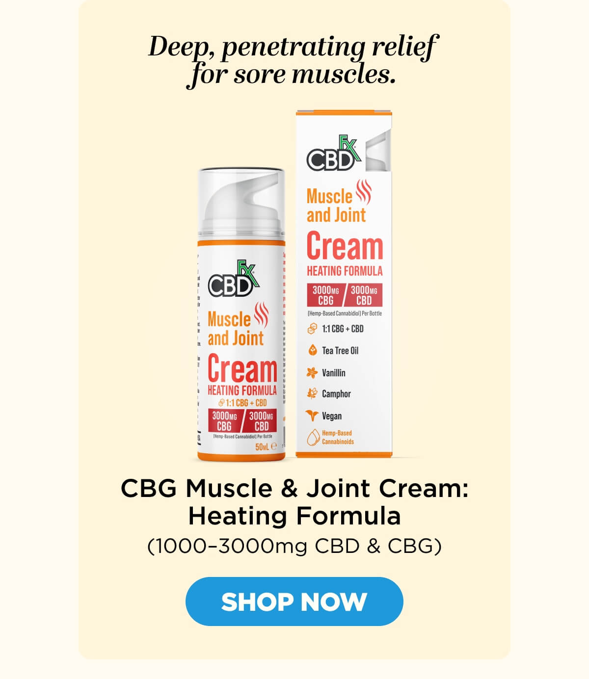 Muscle & Joint Cream: Heating Formula