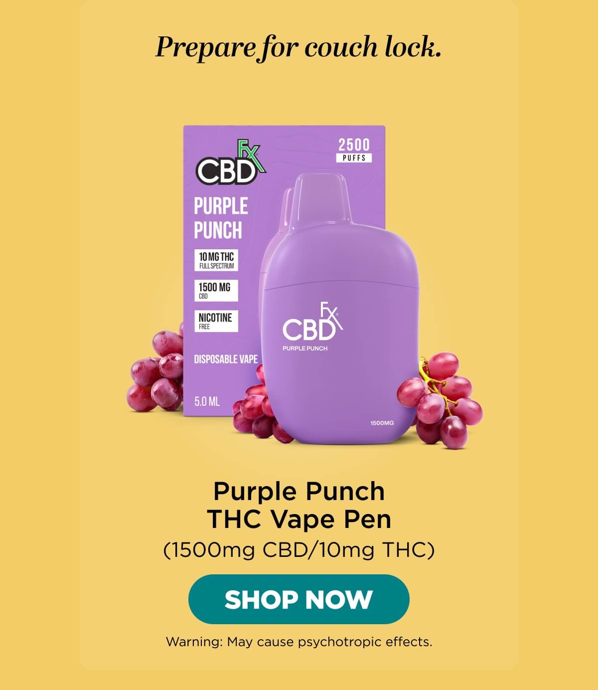 Delta-9 THC Vape Pen: Purple Punch