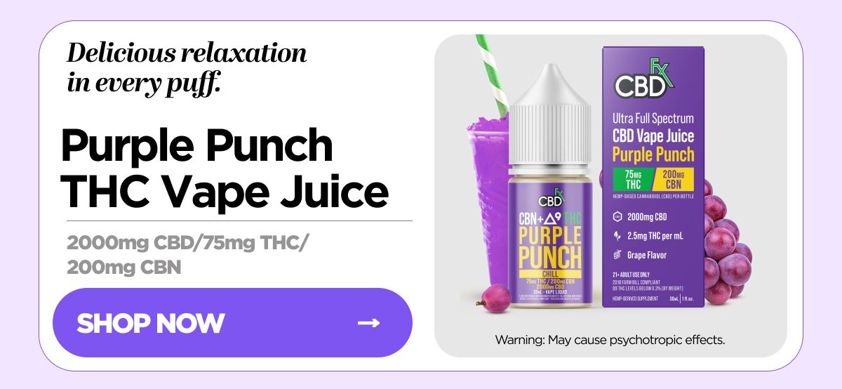 CBN + Delta-9 THC Vape Juice: Purple Punch