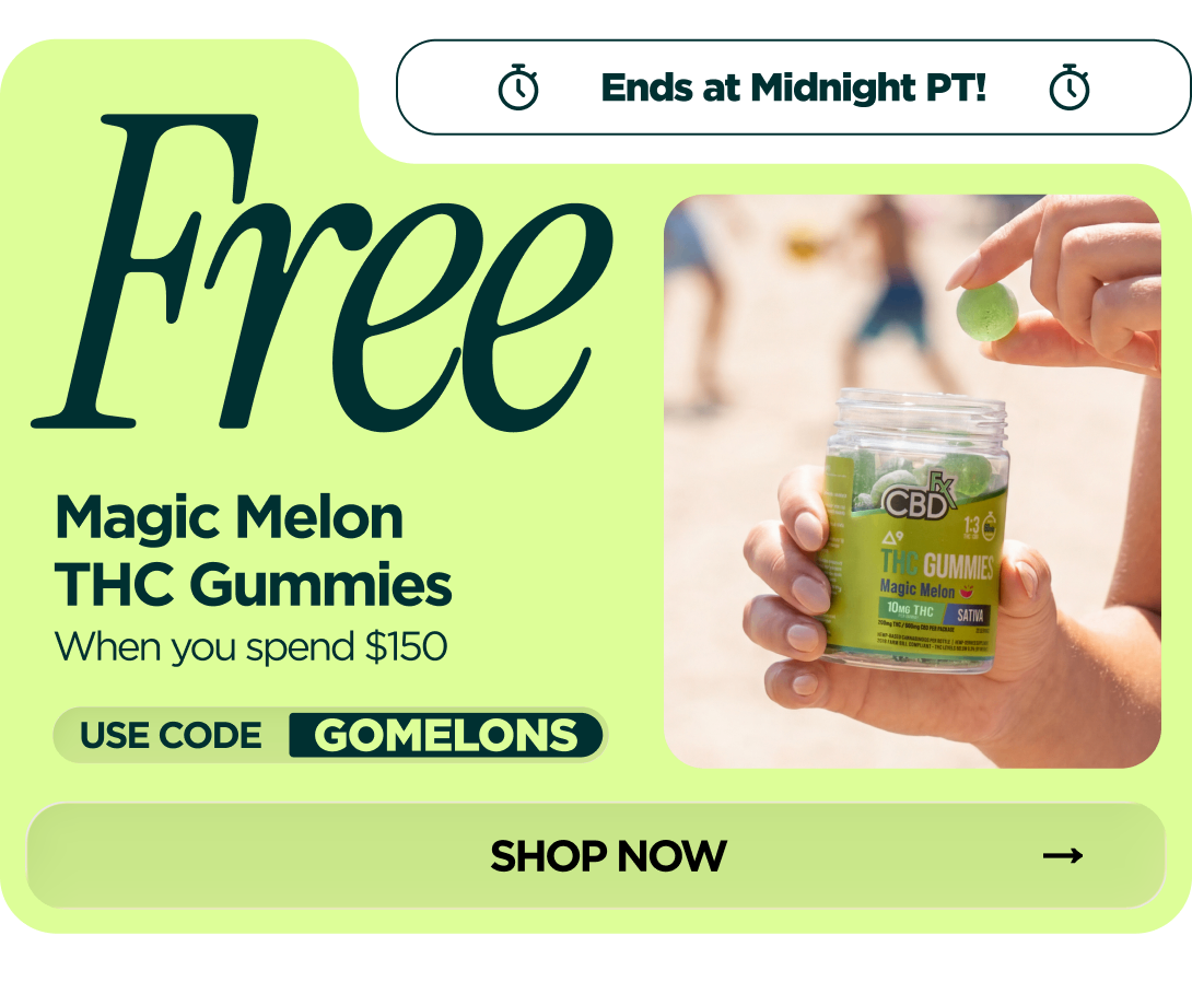 Get Magic Melon THC Gummies FREE When you spend $150 Use code GOMELONS