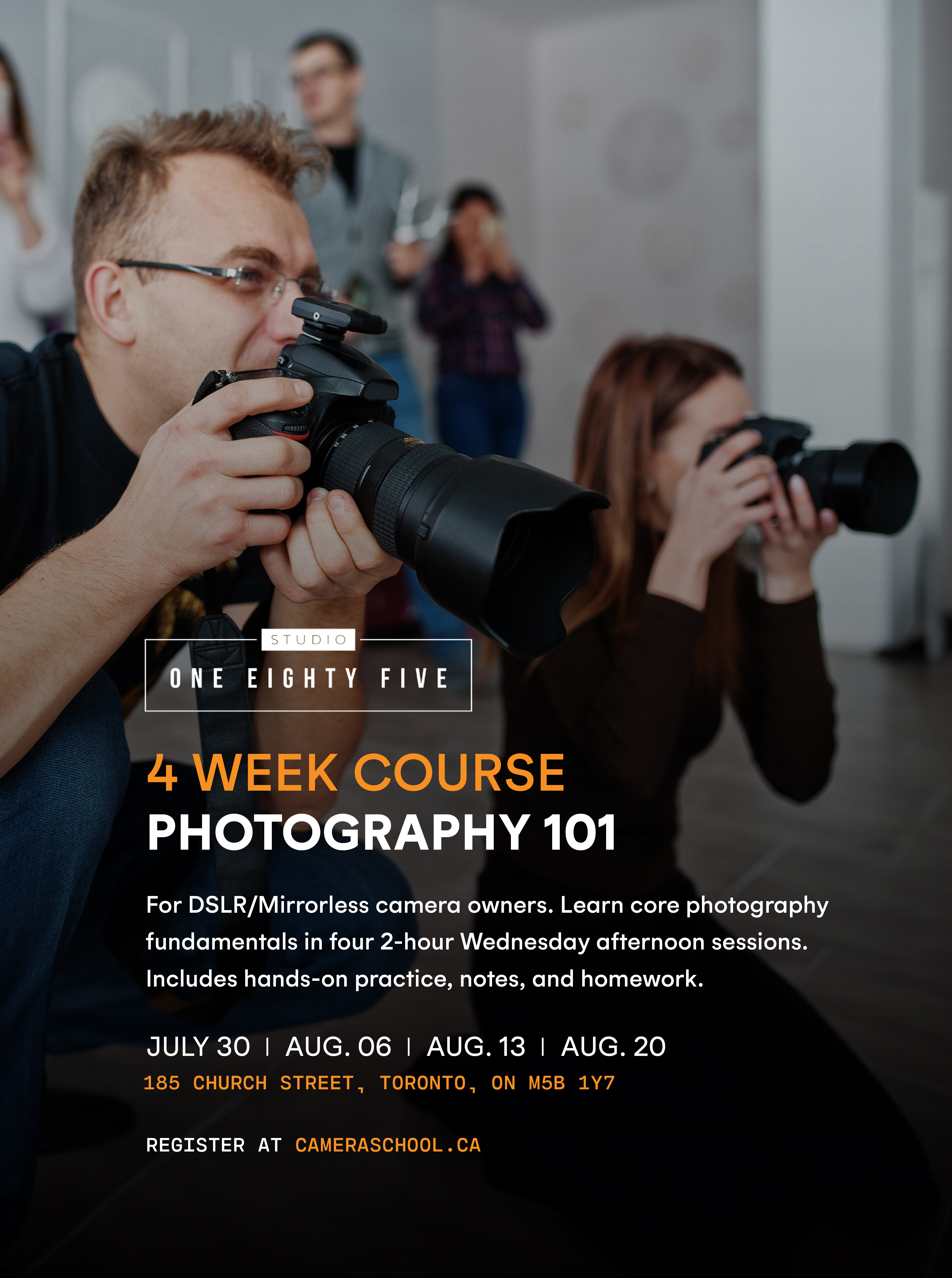 Join our Photography 101 Course at Studio 185 