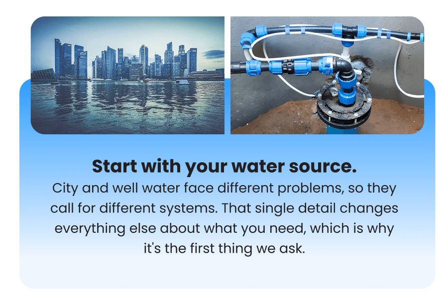 Start with your water source.