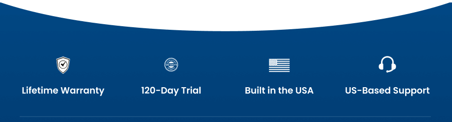Lifetime Warranty | 120-Day Trial | Built in USA | Us-Based Support