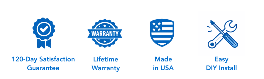 Kind Water: 120-Day Satisfaction Guarantee; Lifetime Warranty; Made in USA; Easy DIY Install. 