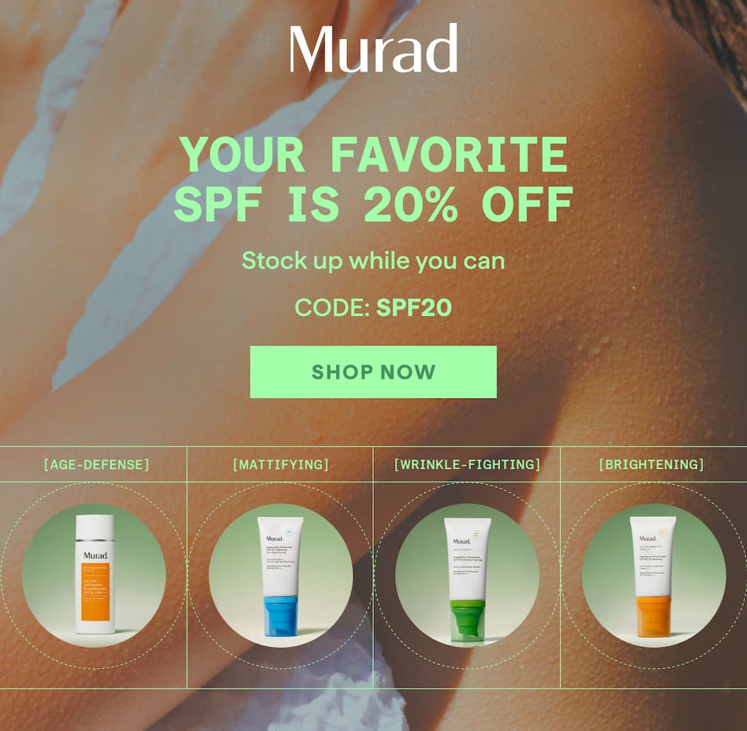 20% Off SPFs. Save on your favorites with code SPF20. Shop now.