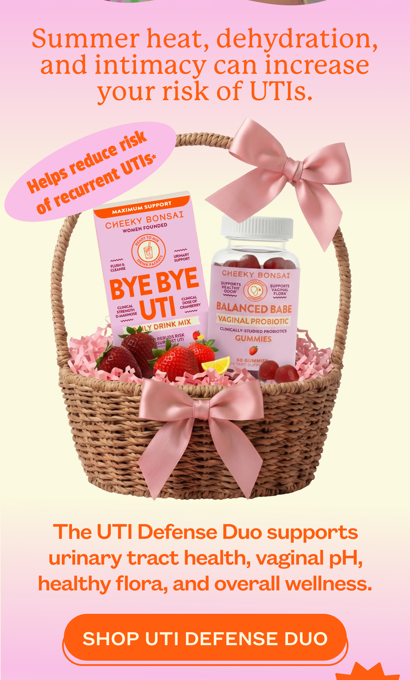 The UTI Defense Duo supports urinary tract health, vaginal pH, healthy flora, and overall wellness. Shop UTI Defense Duo.