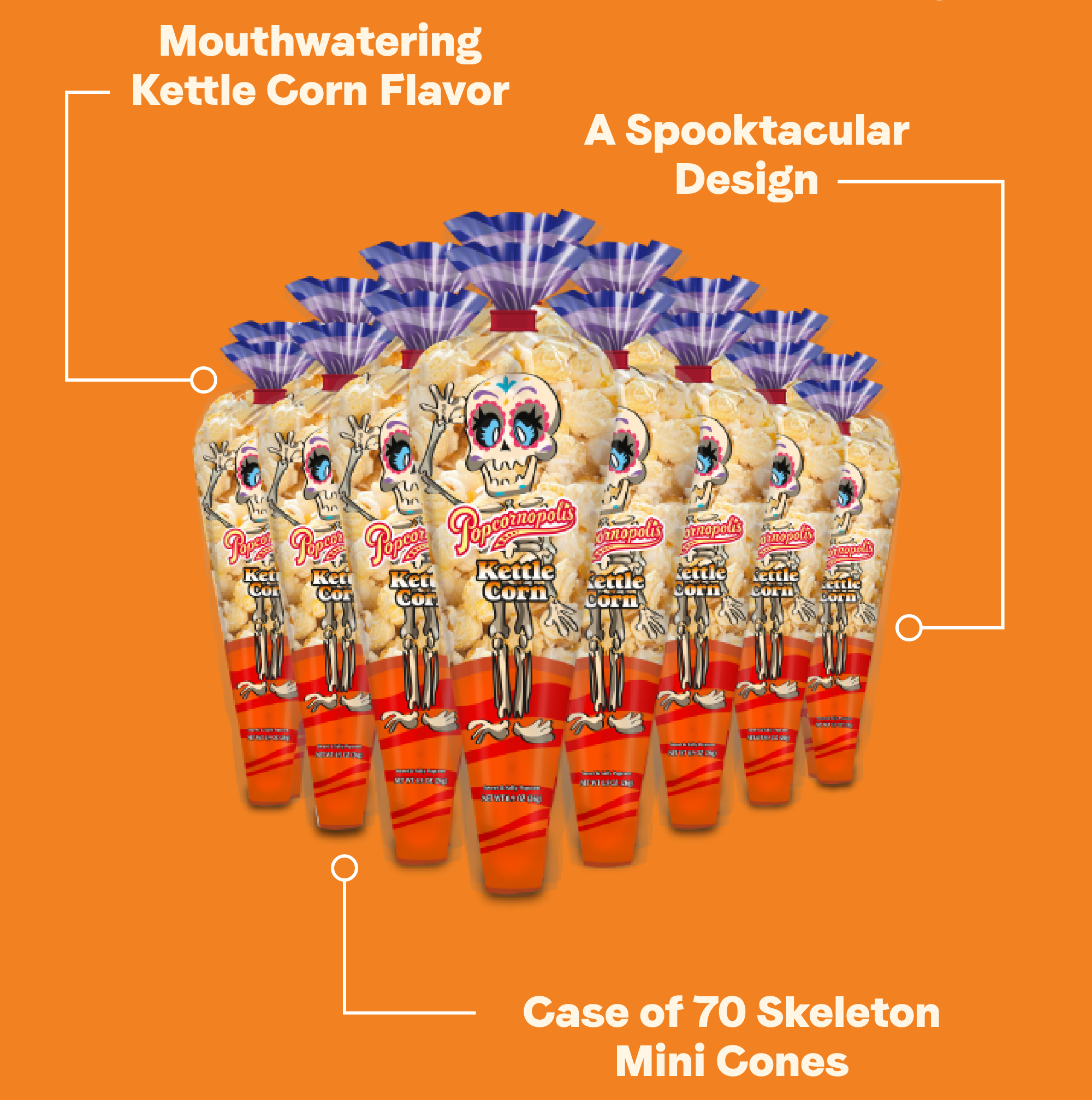 NEW Kettle Corn Skeleton Mini Cones 💀 Popcornopolis