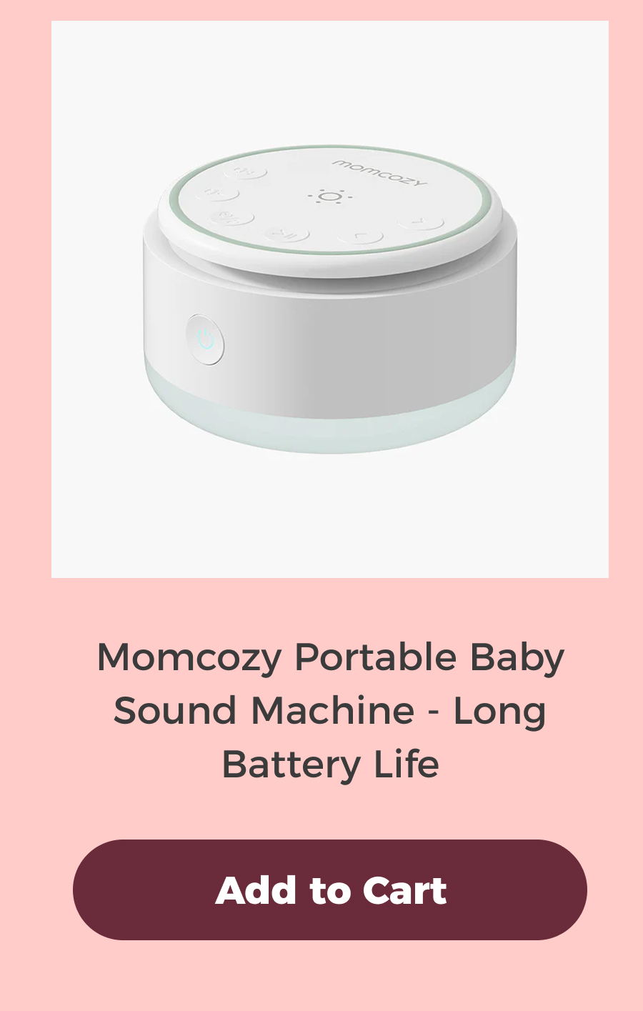 Momcozy Portable Baby Sound Machine - Long Battery Life