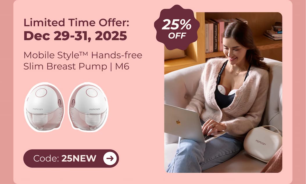 Limited Time Offer: Dec 29-31, 2025 Mobile Style™ Hands-free Slim Breast Pump | M6 25% OFF  Code: 25NEW