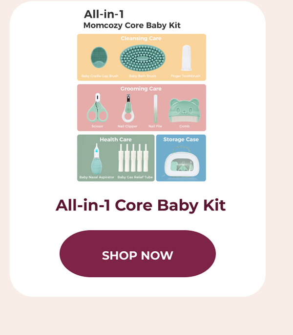 All-in-1 Core Baby Kit. CTA: SHOP NOW