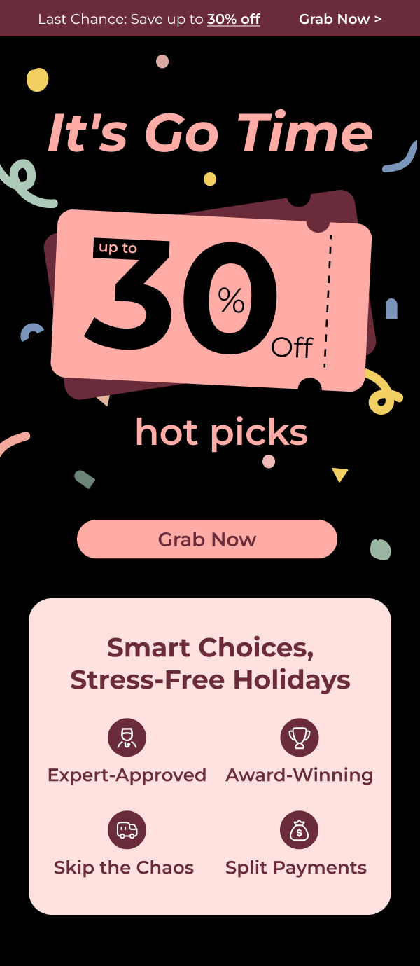 It's Go Time  Up to 30% Off Hot Picks  Grab Now