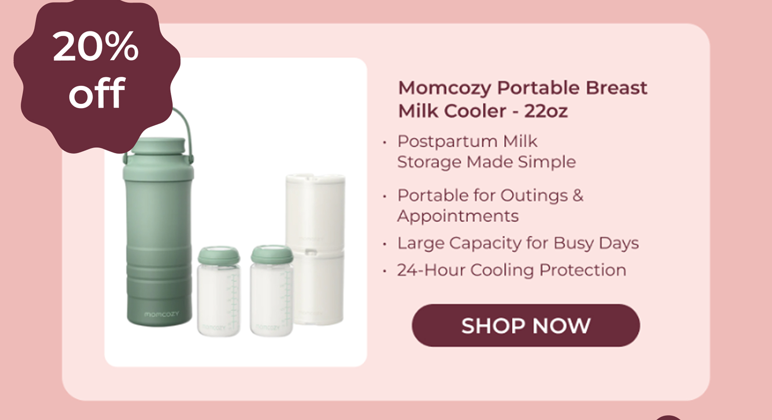 Momcozy Portable Breast Milk Cooler - 22oz