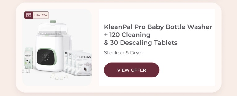 KleanPal Pro Baby Bottle Washer+ 120 Cleaning& 30 Descaling Tablets