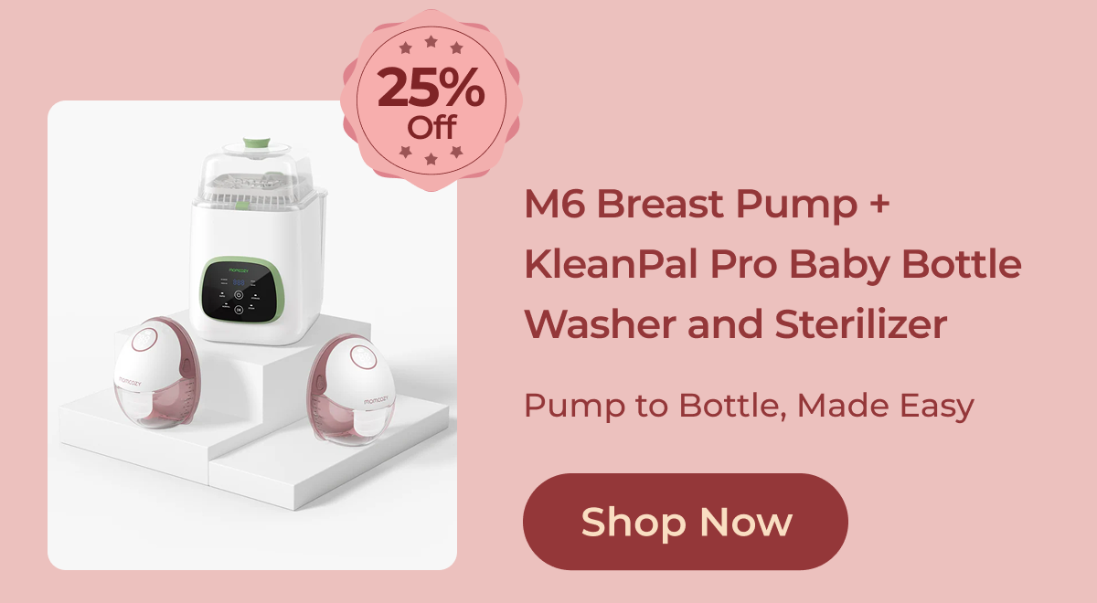25% Off M6 Breast Pump + KleanPal Pro Baby Bottle Washer and Sterilizer, Pump to Bottle, Made Easy, Shop Now
