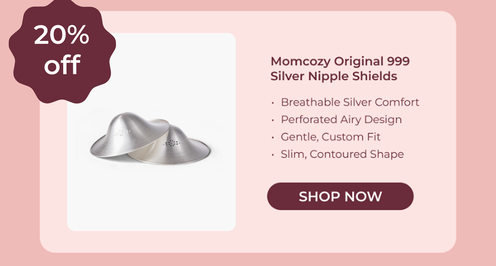Momcozy Original 999 Silver Nipple Shields