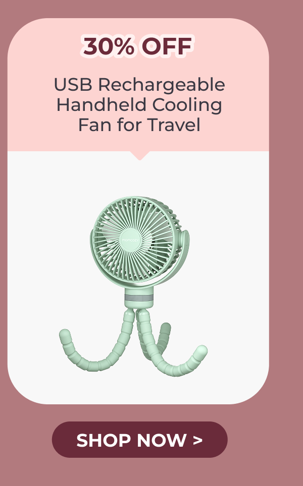 USB Rechargeable Handheld Cooling Fan for Travel 30% OFF Shop Now