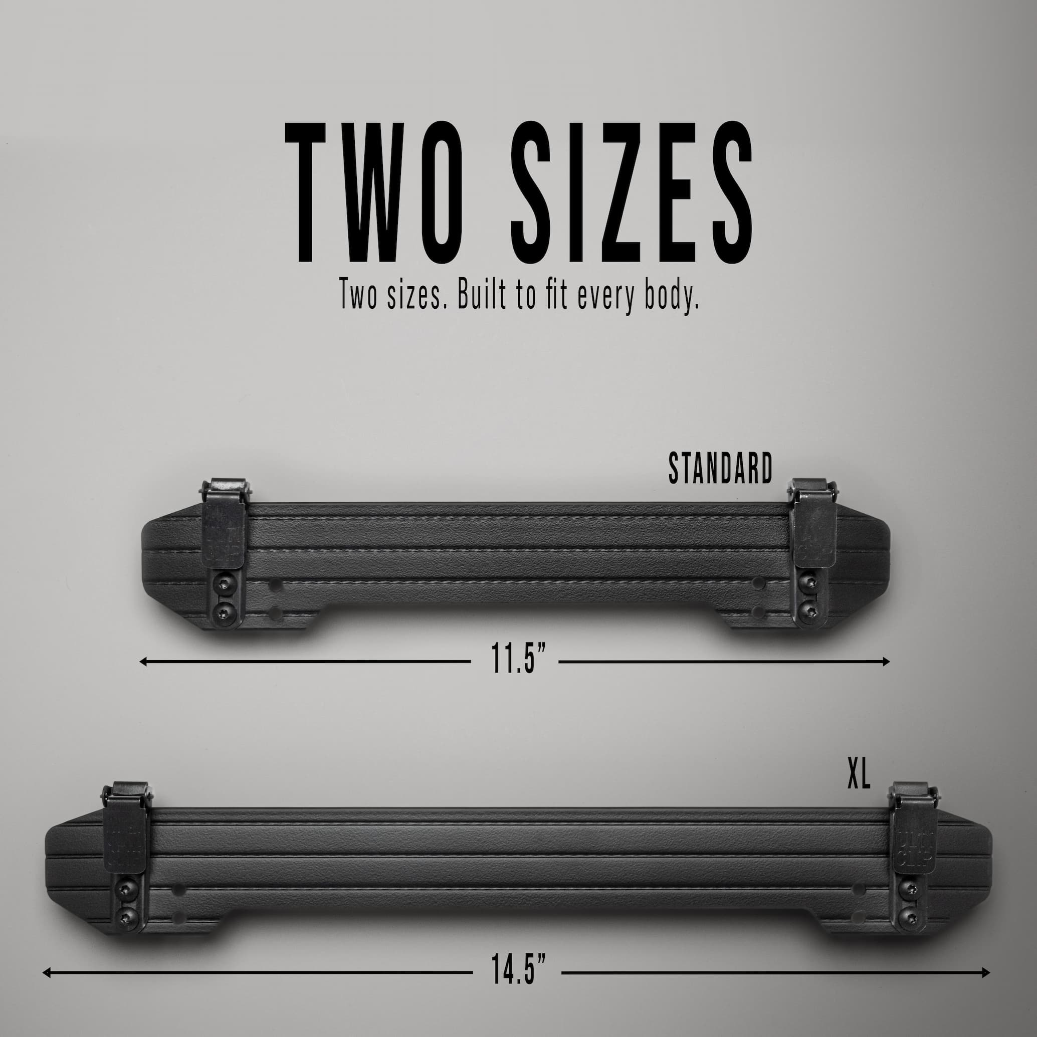 Standard and XL Clip-On Belt size comparison