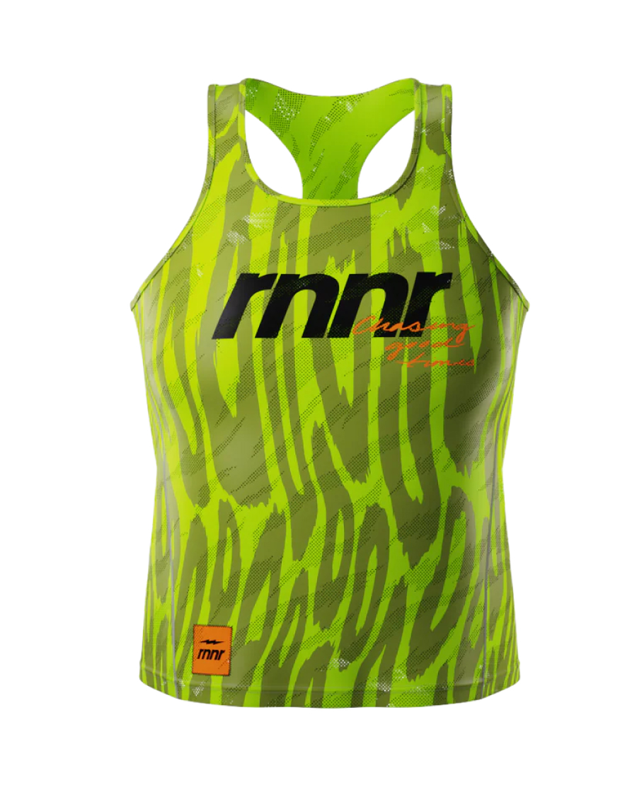 All Out Singlet Women's CROPPED-Drippy Cheetah Green