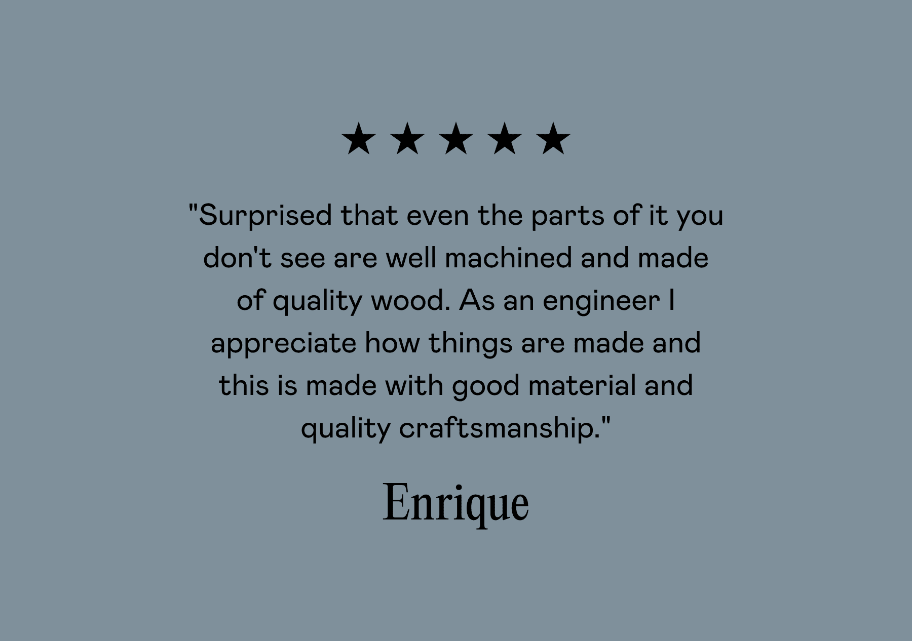 Five Star Positive Customer Review from Enrique