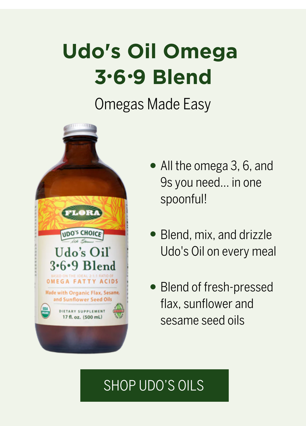 Blend, Mix, Drizzle Flora Health