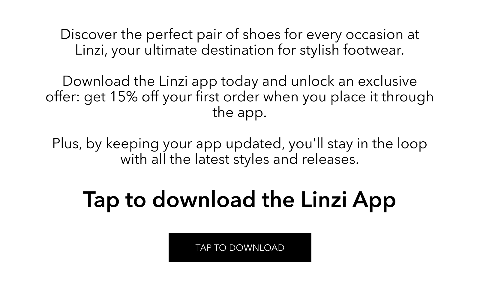Here’s 15 OFF Your First App Order! Linzi