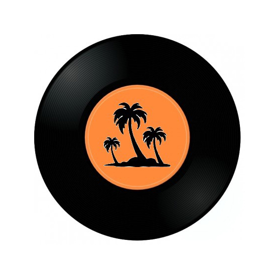 vinyl with a desert island silhouette on the cover.
