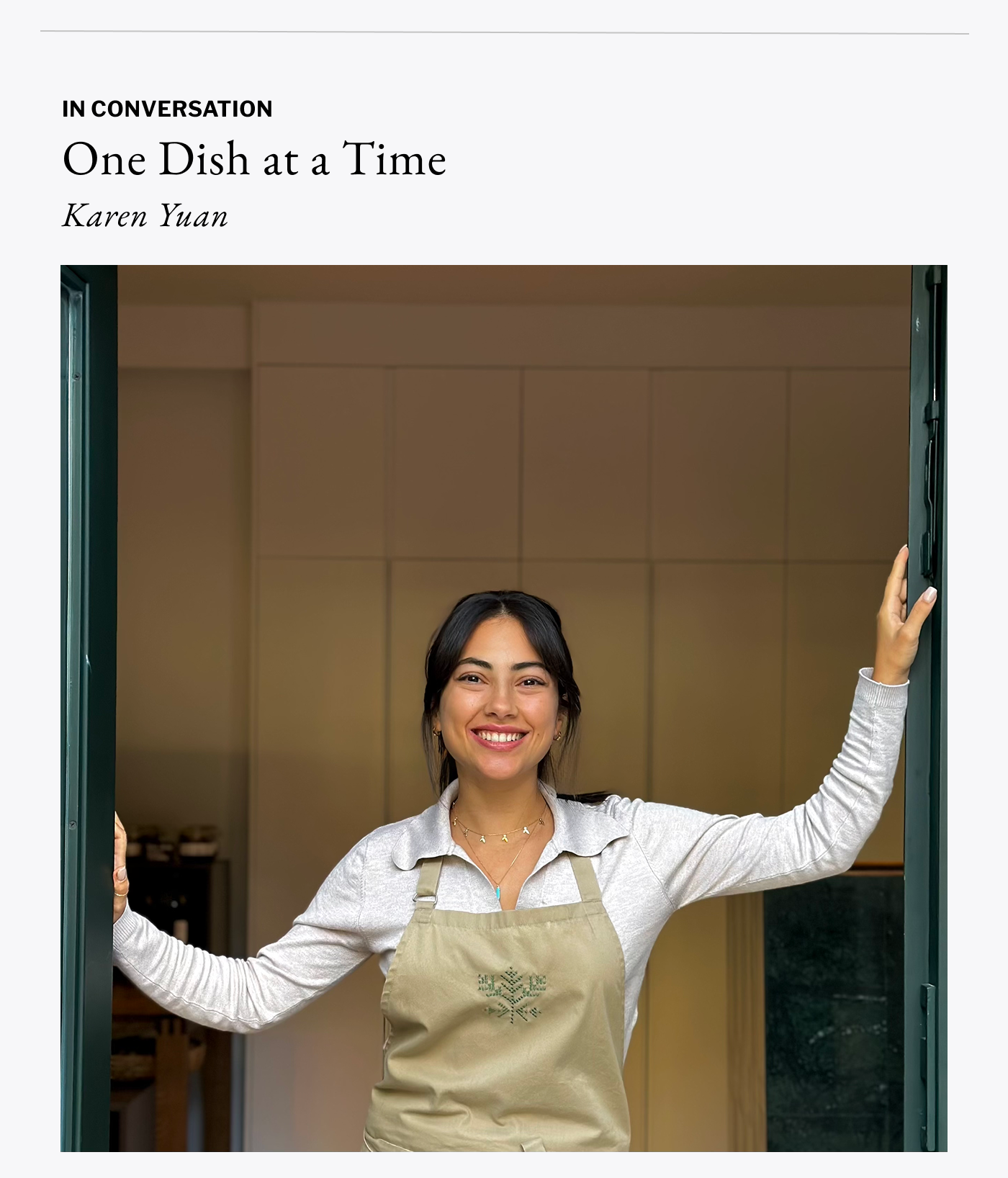 In Conversation - One Dish at a Time