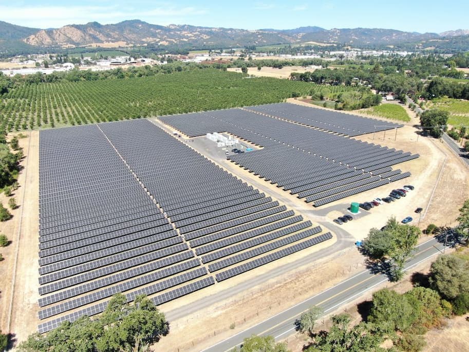 Solar panels at the Redemeyer Road Solar project
