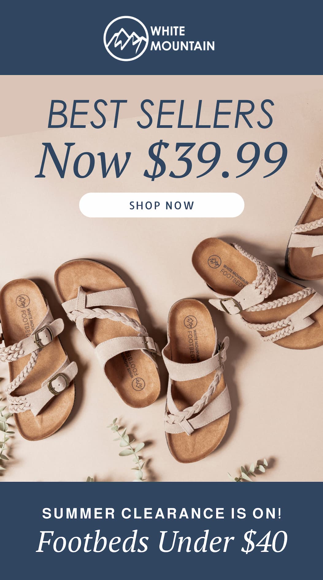 Sandals now $39.99
