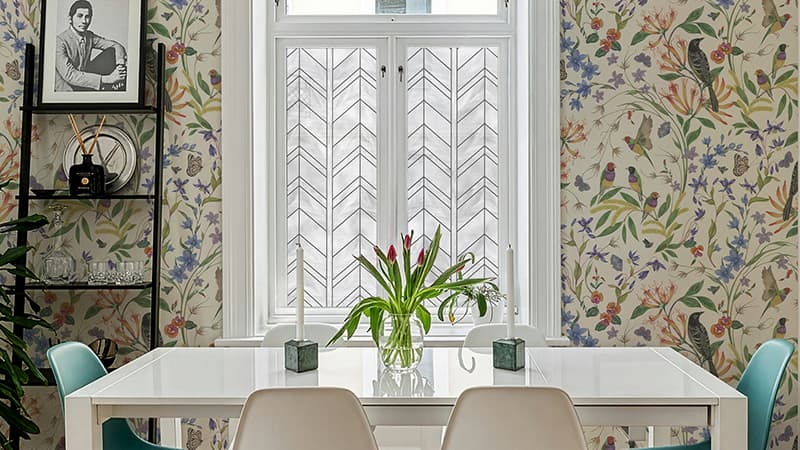 Capri Slate Accent | Window Film with Stained Glass Pattern | Made