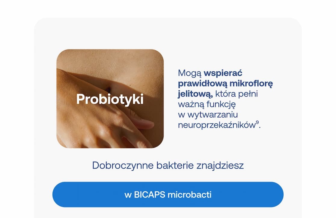 Probiotyki – wspierają mikroflorę jelitową (produkt BICAPS microbacti).