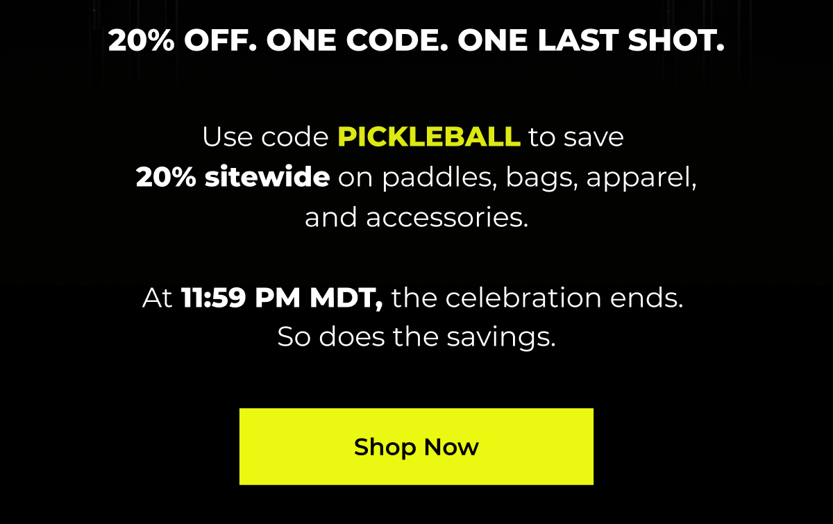 20% OFF. One Code. One Last Shot.